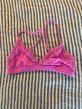 Skims Pink Lace-Trim Bralette Size S